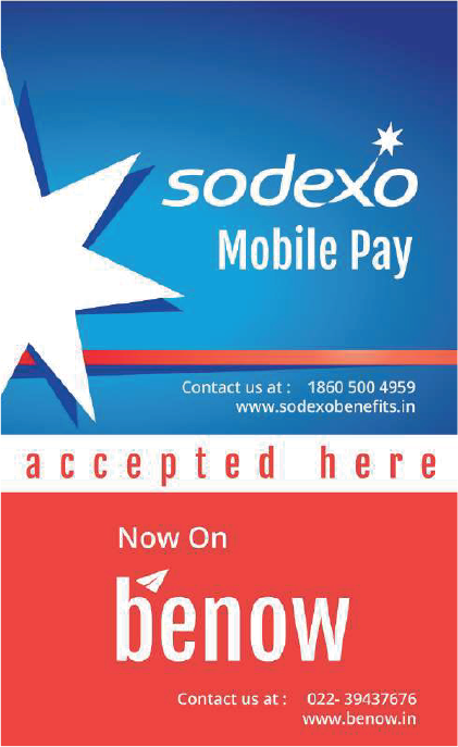 Sodexo Mobile Pay partnership collateral showing Benow as an accepted payment platform