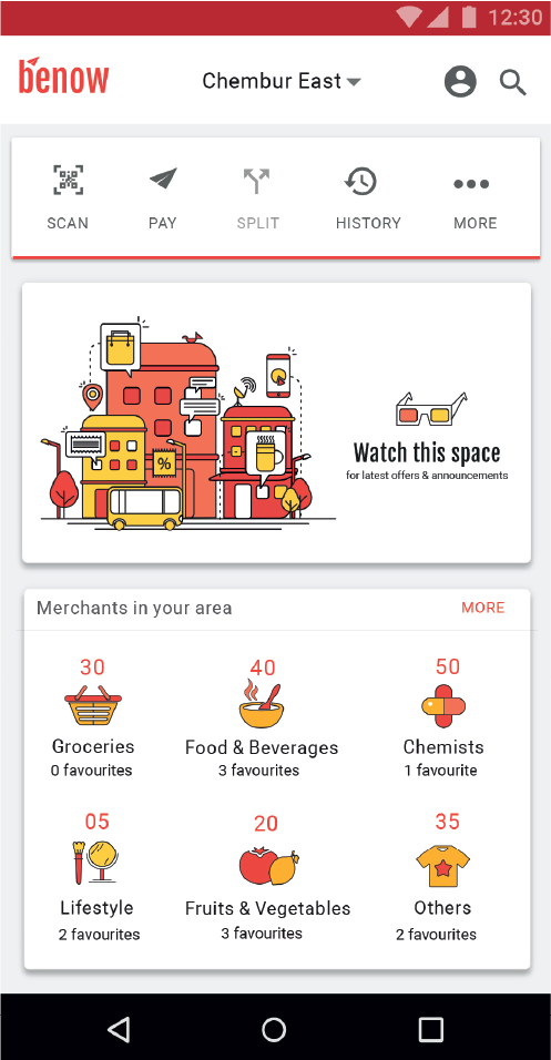 Benow transaction history showing payments filtered by All, Cash, Credit/Debit Card, Sodexo, and UPI with success and failure states